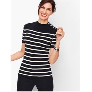 Talbots Mock neck Button Shoulder Sweater NWT